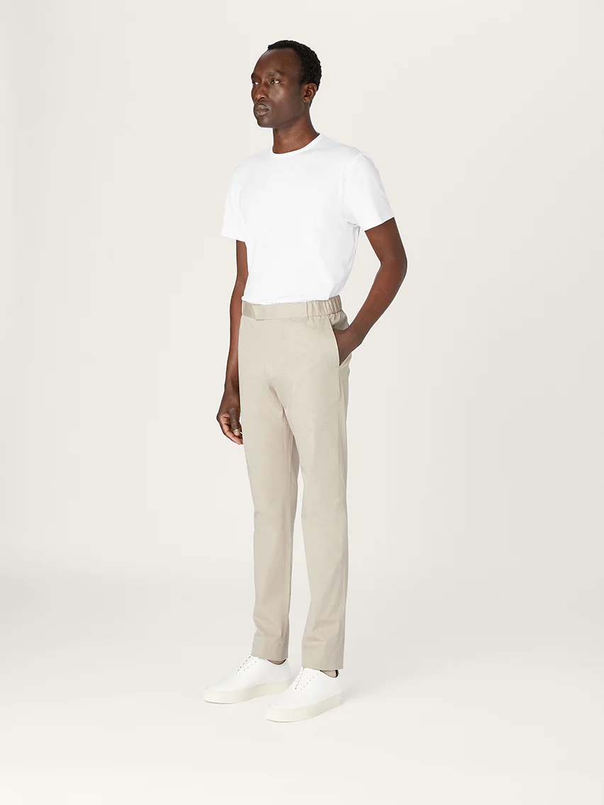 The 24 Trouser || Beige | Stretch Cotton - Image 3